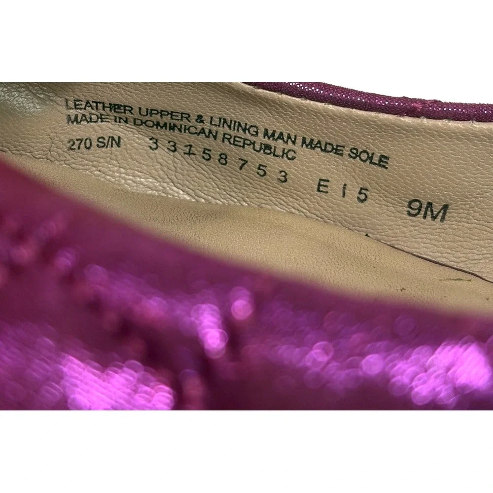 Tory Burch Metallic Pink Quilted Ballet Flats Womens Size 9